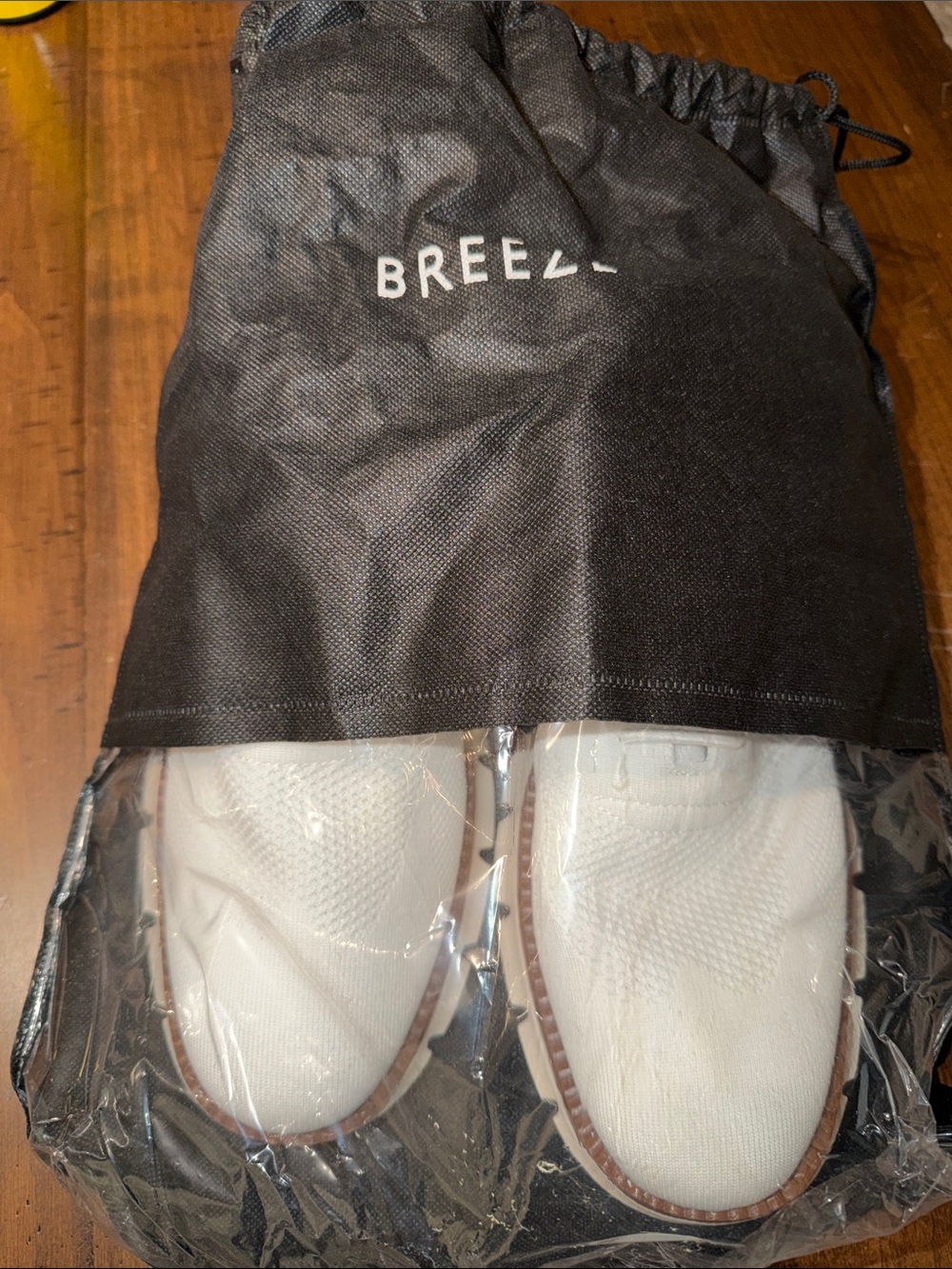 BREEZY White Slip-On Shoes in Dust Bag